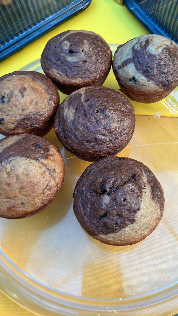 Muffin plátano marmoleado